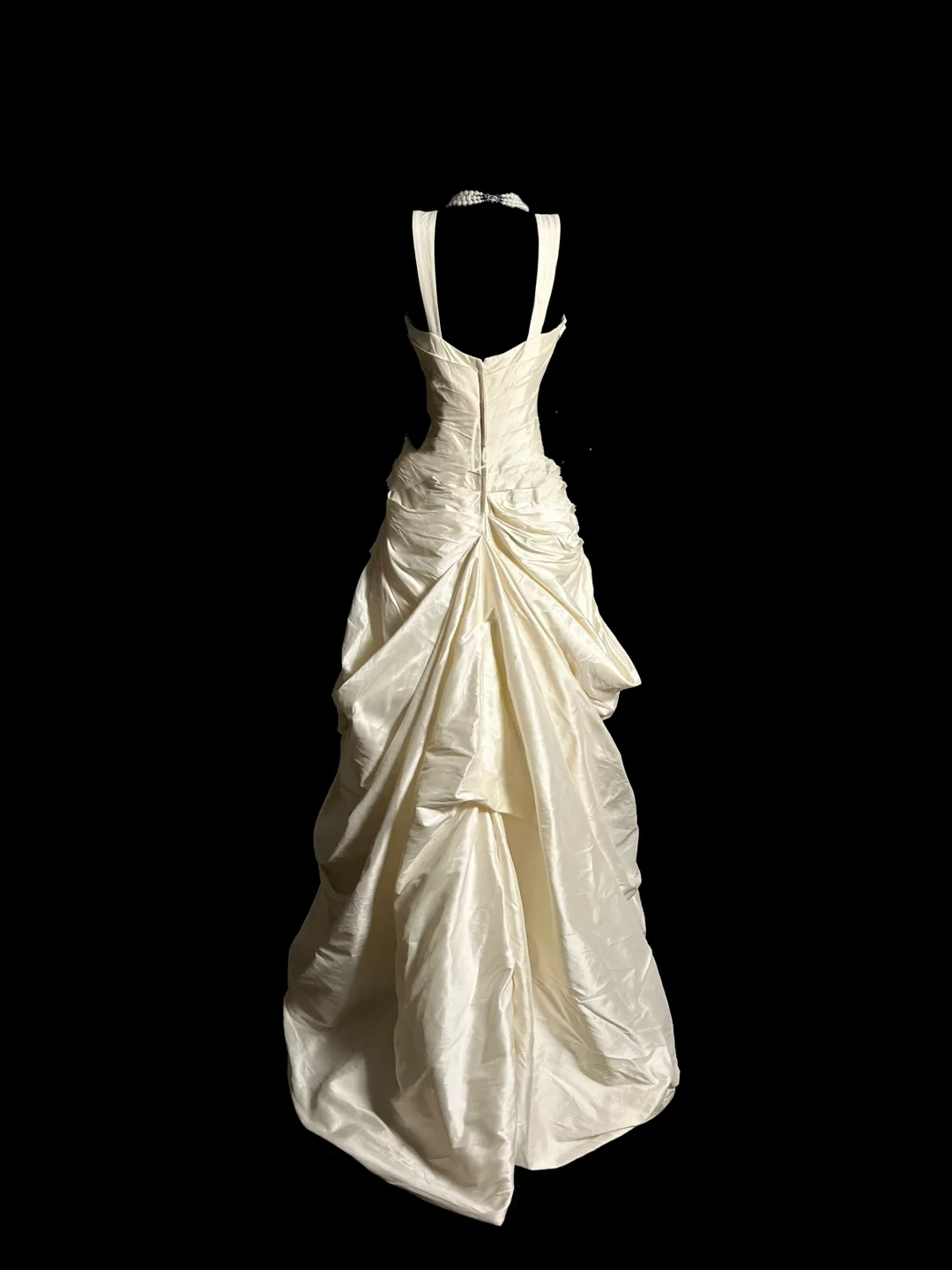 Vintage Wedding Dress Ball Gown Sweetheart Ivory Taffeta Long Wedding Dresses Retro 1970s Bridal Gowns DP2057