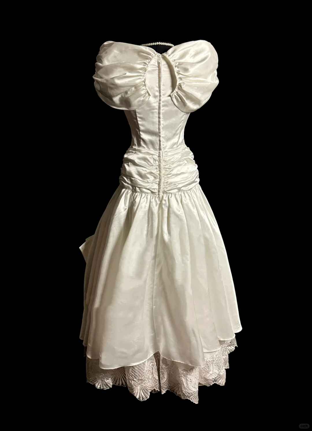 Robe de mariée vintage, robe de bal, épaules dénudées, ivoire, style rétro des années 1970, DP2062