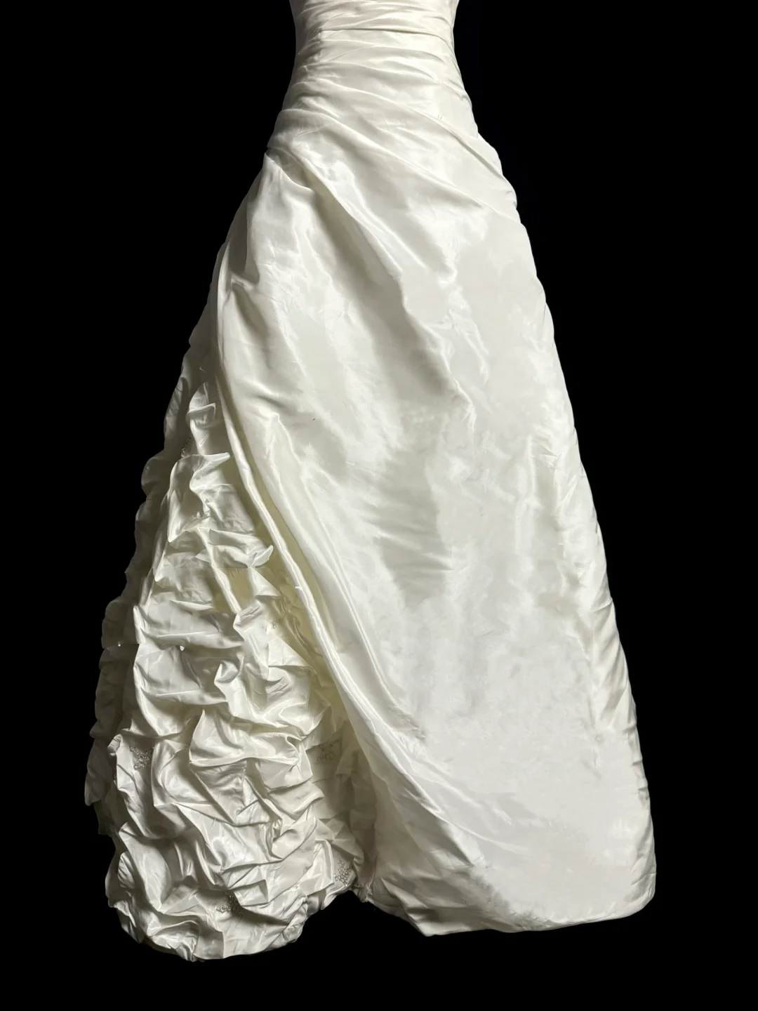 Robe de mariée vintage, robe de bal, décolleté en cœur, en taffetas ivoire, longue, style rétro des années 1970, DP2067