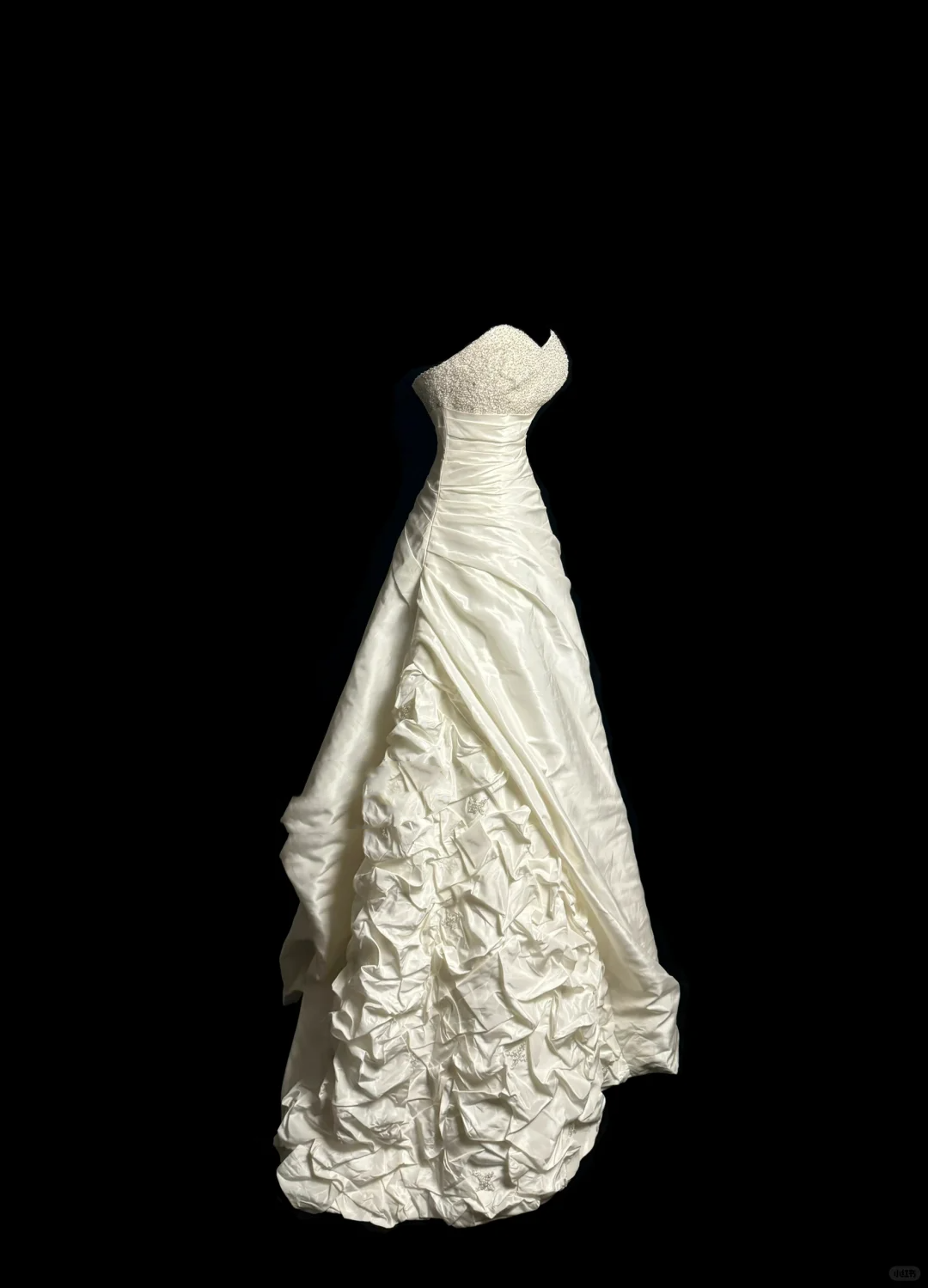 Robe de mariée vintage, robe de bal, décolleté en cœur, en taffetas ivoire, longue, style rétro des années 1970, DP2067