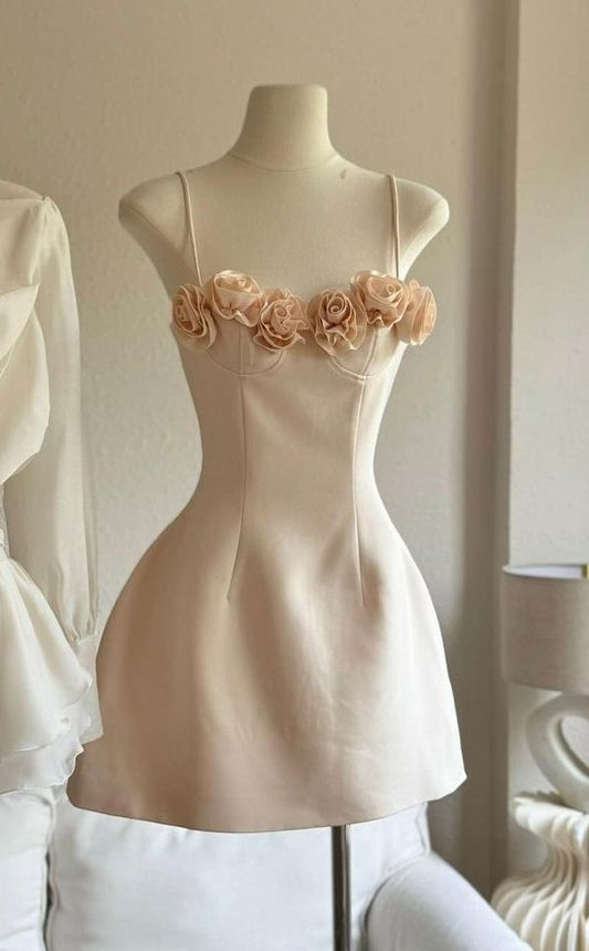 Simple A line Spaghetti Straps Satin Pink Homecoming Dress Summer Hoco Dresses Cocktail Birthday Night Dress DP2091