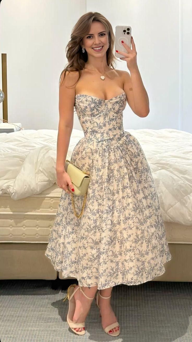 Sexy Ball Gown Sweetheart Floral Summer Dress Homecoming Dresses Party Outfits For Women DP2102