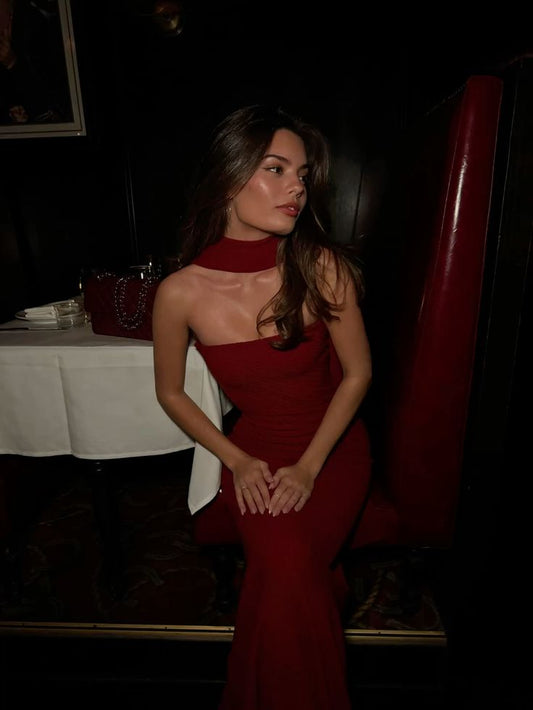 Pretty Sheath Strapless Burgundy Night Dinner Evening Dresses Formal Summer Wedding Guest Dresses With Scarf Wedding Guest Outfits DP2193
