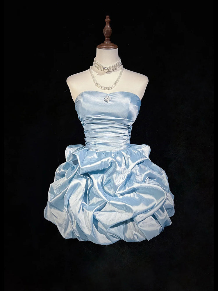 Classy A Line Strapless Taffeta Short Homecoming Dress Cocktail Dress Hoco Dresses DP2280
