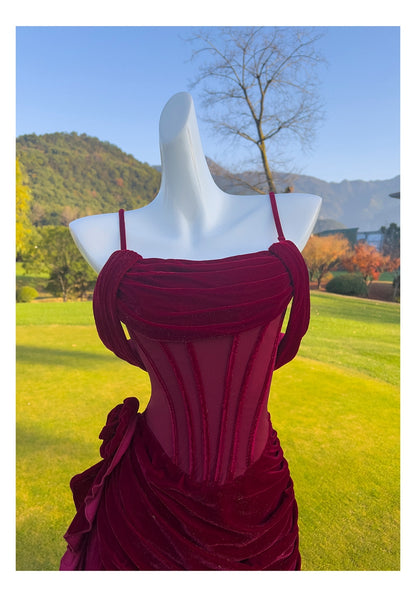 Sexy Sheath Spaghetti Straps Burgundy Short Homecoming Dresses Summer Hoco Dresses Cocktail Dress Birthday Outfits DP2294
