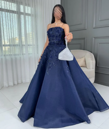 Sexy Prom Gown Formal Saudi Arabia Strapless A-line Floor Length Long Prom Dress DP276