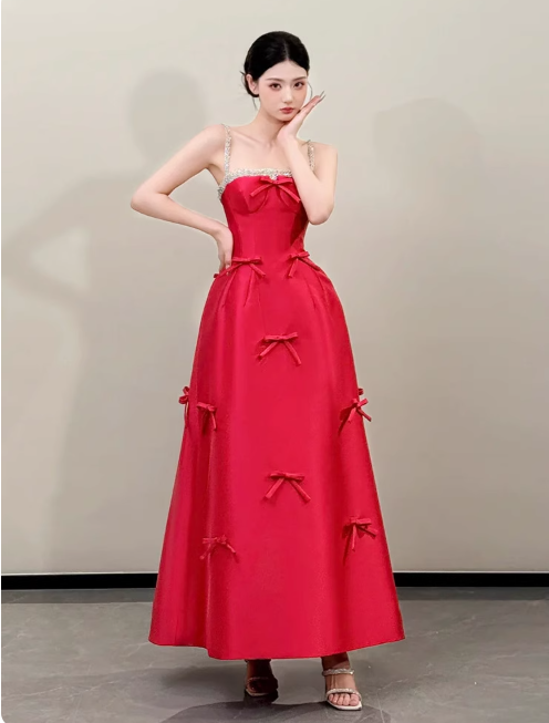 Modest A-Line Spaghetti Straps Birthday Dress Burgundy Long Satin Evening Gowns Special Formal Dresses Prom Dresses DP2773