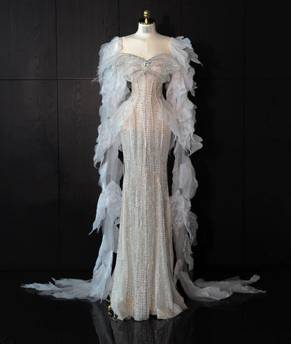 Robe de bal courte à bretelles spaghetti, gris argenté, robe de soirée courte, robe de bal Hoco DH2684