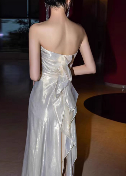 Süßes Ballkleid Spaghettiträger Silbergrau Mini Kurzes Formales Homecoming-Kleid Party Kurzes Ballkleid Hoco Kleider DH2684