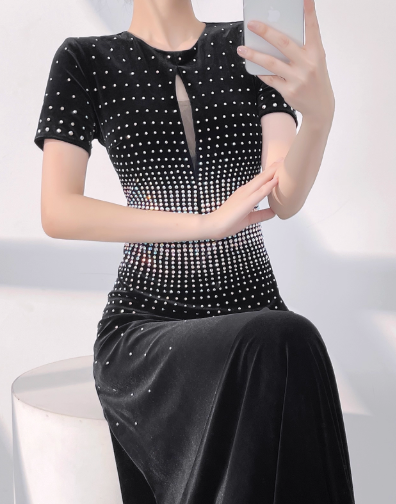 Elegant Black Jewel Sheath Mother of the Bride Dress Satin Beaded Formal Evening Gown  DP2961