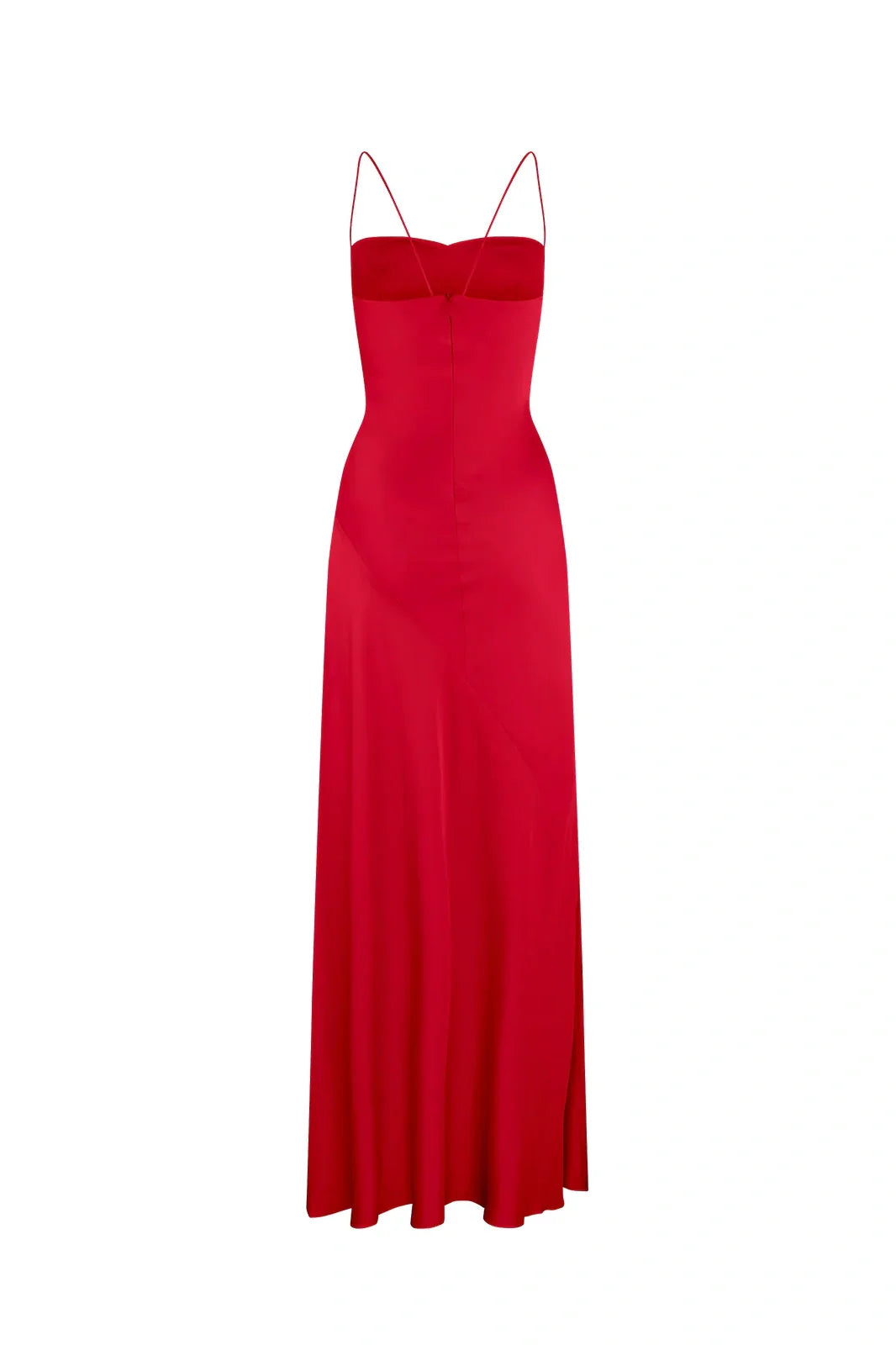 Robe de bal fourreau simple à bretelles spaghetti, robe de soirée longue rose avec fente sur le devant DP311