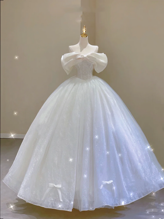 Edel Elegante Ballkleid Trägerlosen Weißen Langen Satin Brautkleider Bräute Kleid DP315