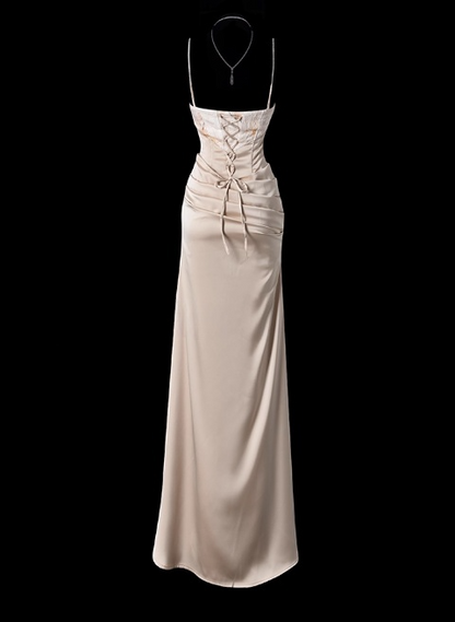 Robe de bal courte à bretelles spaghetti, gris argenté, robe de soirée courte, robe de bal Hoco DH2684