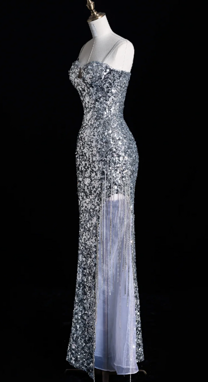 Süßes Ballkleid Spaghettiträger Silbergrau Mini Kurzes Formales Homecoming-Kleid Party Kurzes Ballkleid Hoco Kleider DH2684