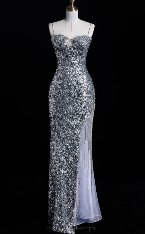 Süßes Ballkleid Spaghettiträger Silbergrau Mini Kurzes Formales Homecoming-Kleid Party Kurzes Ballkleid Hoco Kleider DH2684
