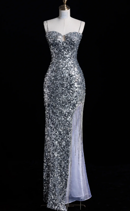 Süßes Ballkleid Spaghettiträger Silbergrau Mini Kurzes Formales Homecoming-Kleid Party Kurzes Ballkleid Hoco Kleider DH2684
