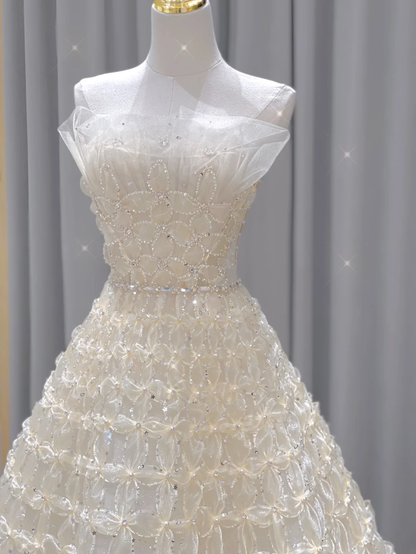 Timeless Ball Gown Strapless Long Wedding Dresses Brides Dress DP340