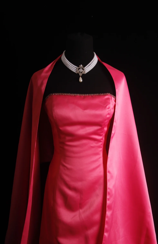 Elegant Strapless Sheath Mother of the Bride Satin Hot Pink Wedding Guest Dresses DP3366