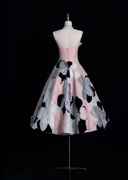 Fairy Chicken Heart A-Line Short Prom Dress with Appliqué, Pink Birthday Dress DP3789