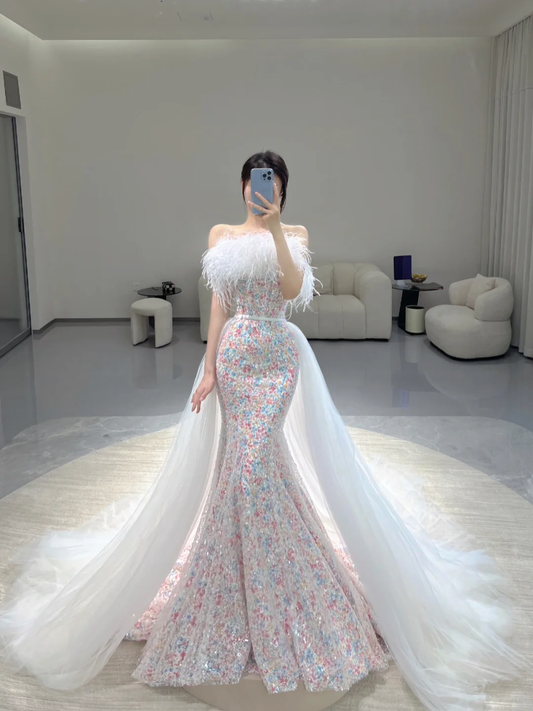 Ziemlich Sexy Meerjungfrau Lange Prom Abendkleider Einfache Partykleider Abschlusskleid DP490