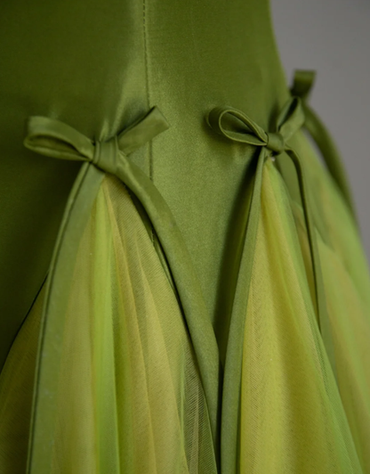 Classy Ball Gown Strapless Green Tulle Prom Dresses Birthday Dresses Dance Party Dress Graduation Prom Dresses DP505