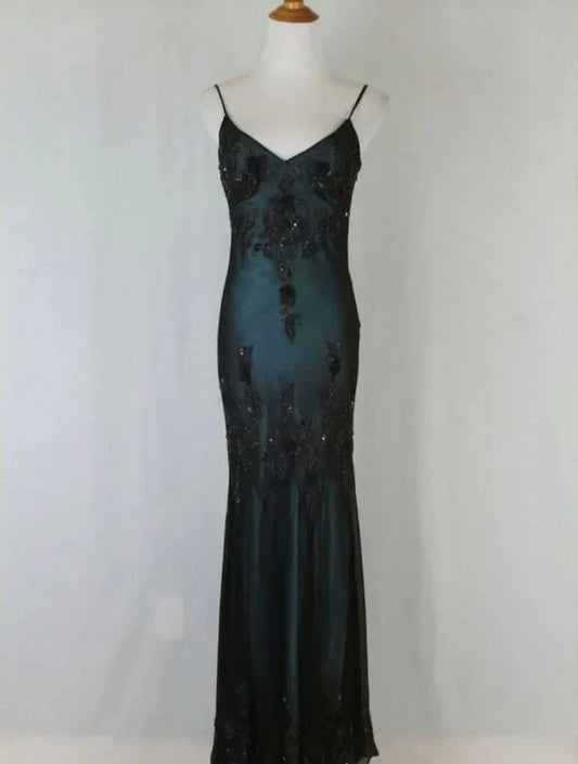 Edles funkelndes Meerjungfrau-Kleid mit ärmellosen Spaghettiträgern, langes Ballkleid, Abschlusskleider DP522