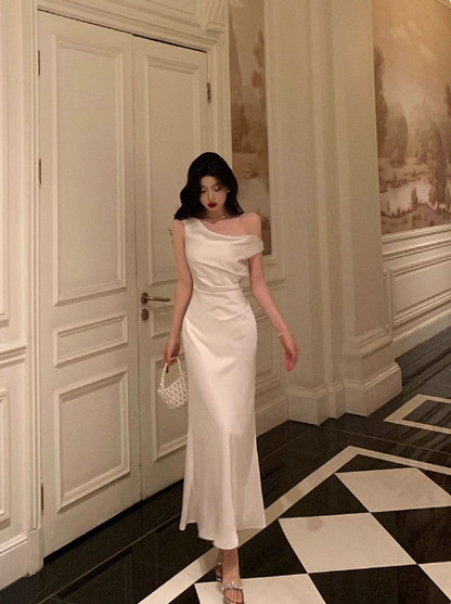 Edles Meerjungfrauen-Kleid in Weiß, schulterfrei, Partykleid zum 18. Geburtstag, Outfits zum 18. Geburtstag, Geburtstagskleid-Ideen für Frauen, DP577