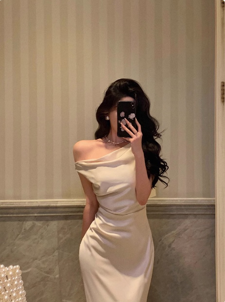 Edles Meerjungfrauen-Kleid in Weiß, schulterfrei, Partykleid zum 18. Geburtstag, Outfits zum 18. Geburtstag, Geburtstagskleid-Ideen für Frauen, DP577