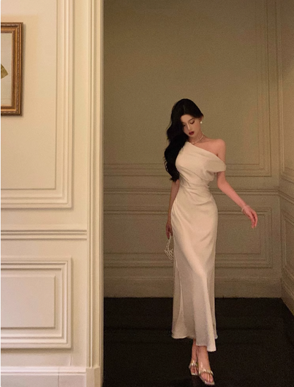 Edles Meerjungfrauen-Kleid in Weiß, schulterfrei, Partykleid zum 18. Geburtstag, Outfits zum 18. Geburtstag, Geburtstagskleid-Ideen für Frauen, DP577