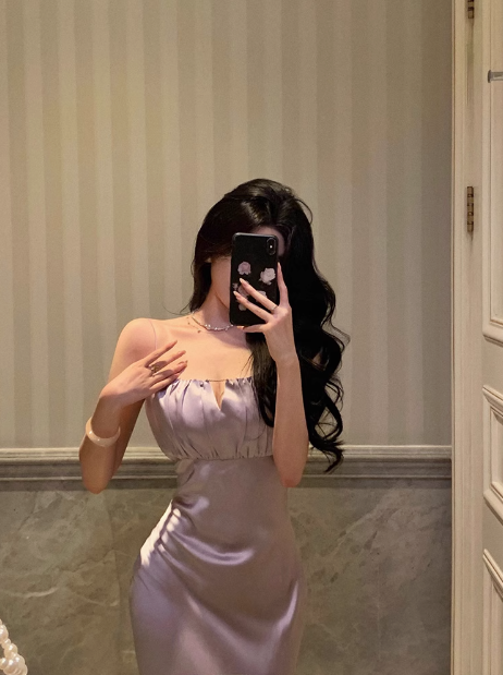 Elegantes Meerjungfrau-Spaghettiträger-Kleid in Lila zum 18. Geburtstag, Partykleid, Geburtstags-Outfits, Geburtstagskleid-Ideen für Frauen, DP578