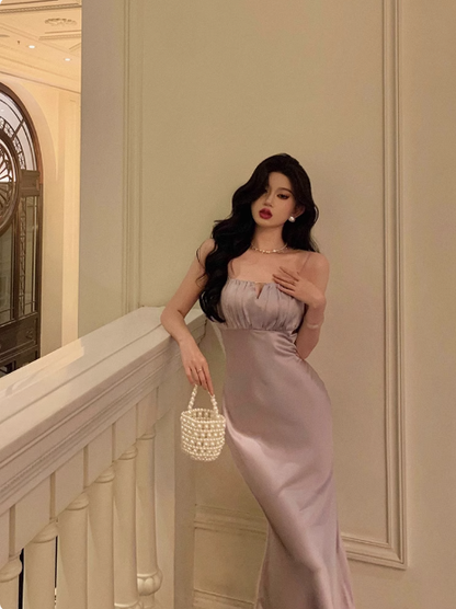 Elegantes Meerjungfrau-Spaghettiträger-Kleid in Lila zum 18. Geburtstag, Partykleid, Geburtstags-Outfits, Geburtstagskleid-Ideen für Frauen, DP578