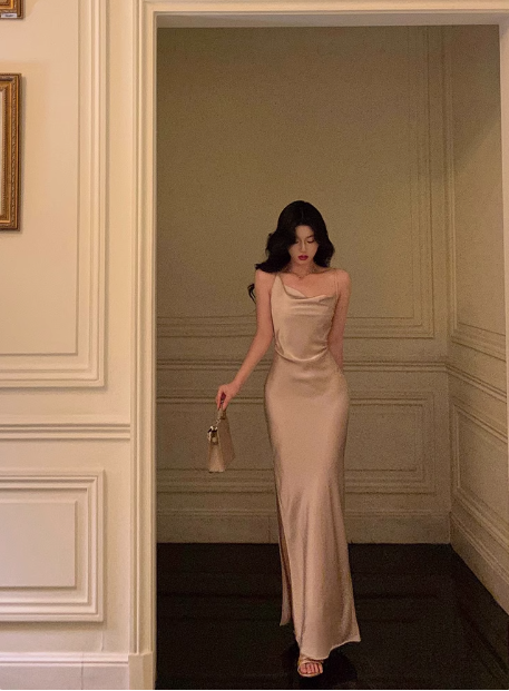 Edle Meerjungfrau Spaghettiträger Champagner 18. Geburtstagskleid Partykleid 18. Geburtstag Outfits Geburtstagskleid Ideen für Frauen DP580