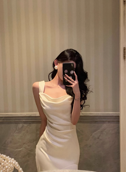 Edles Meerjungfrauen-Kleid mit quadratischem Ausschnitt, weißes Partykleid zum 18. Geburtstag, Outfits zum 18. Geburtstag, Geburtstagskleid-Ideen für Frauen, DP582