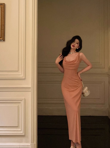 Elegant Mermaid Pink Slit 18th Birthday Dress Party Gown Birthday Outfits Birthday Dress Ideas For Women DP602