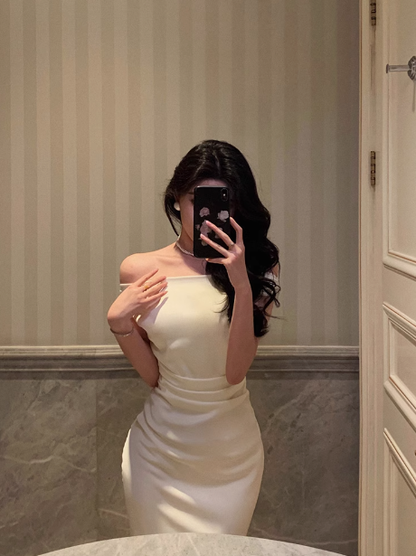 Classy Mermaid Off the Shoulder White 18th Birthday Dress Party Gown 21st Birthday Outfits Birthday Dress Ideas For Women DP610