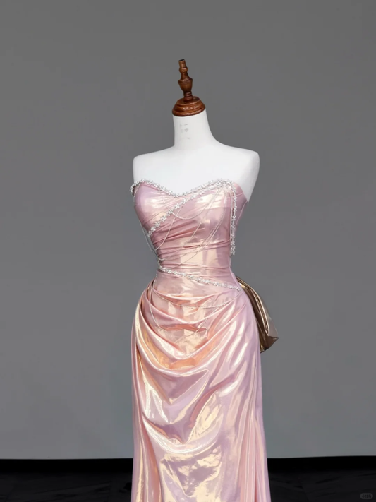 Wunderschöne Meerjungfrau Sweetheart Rosa Pailletten Lange Ballkleider Abschlusskleider DP680