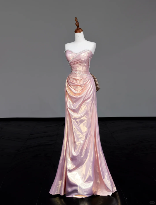 Wunderschöne Meerjungfrau Sweetheart Rosa Pailletten Lange Ballkleider Abschlusskleider DP680