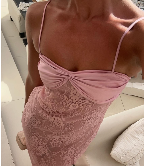 Elegantes Hochzeitsgast-Outfit Etuikleid mit Trägern Rosa Abendkleider Sommerkleider für Hochzeitsgäste Abschlusskleider DP750