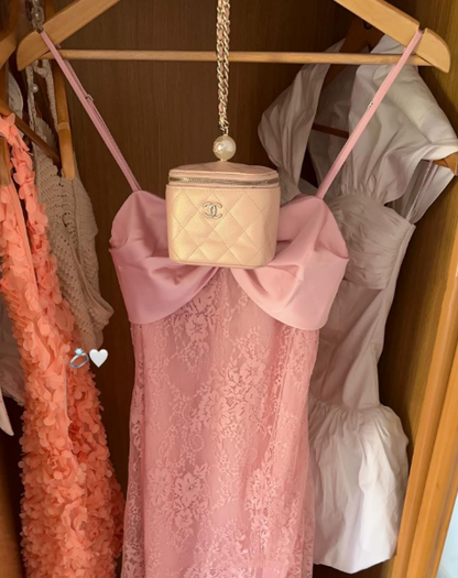 Elegant Wedding Guest Outfit Sheath Straps Pink Night Dresses Summer Wedding Guest Dresses Graduation Dresses DP750