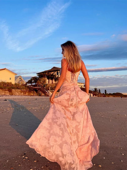 Gorgeous A line Straps Light Sky Blue Lace Prom Dresses Formal Summer Wedding Guest Dresses Wedding Guest Outfits DP776