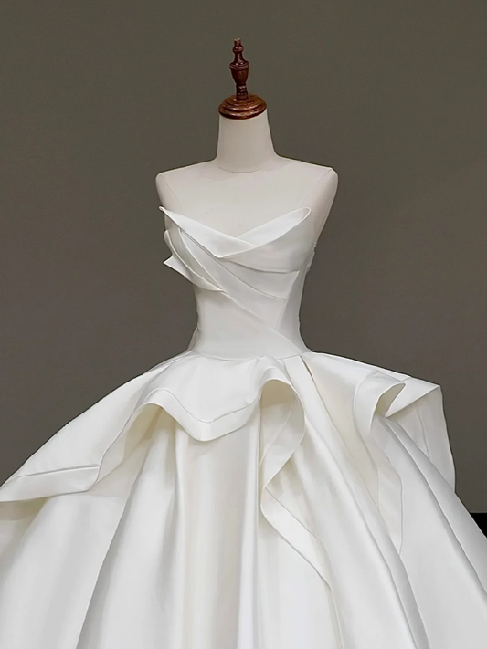 Timeless Bridal Gown Ball Gown Sweetheart White Satin Wedding Dresses Bridal Gowns DP833