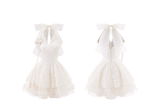 Pretty Ball Gown Halter Ivory Lace Short Mini Formal 8th Grade Homecoming Dresses Summer Middle School Hoco Dress Homecoming Outfits DH682