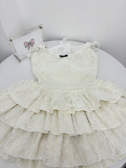Cute Spaghetti Straps Ballet Skirt Ruffles Summer Dress Holiday Party Outfits For Women DP0091