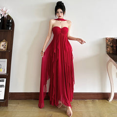 Robe rouge tendance pour femme S614