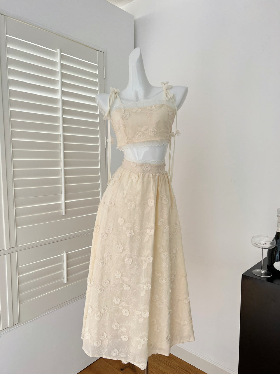 Robe d'été 2 pièces à bretelles spaghetti, jolie robe trapèze, tenue de vacances, de fête, d'anniversaire, pour femme, DP0125