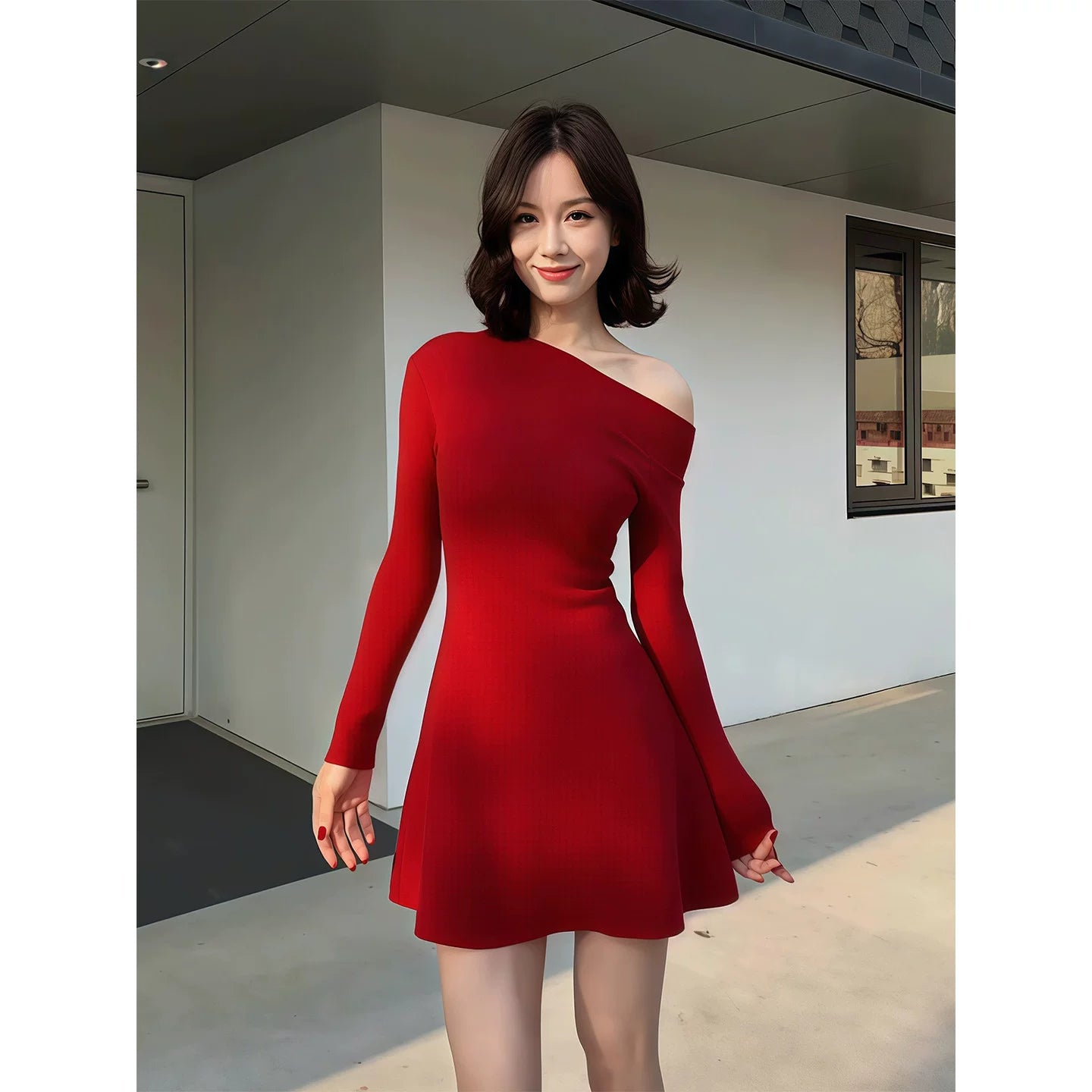 Red Women‘s Dress S912