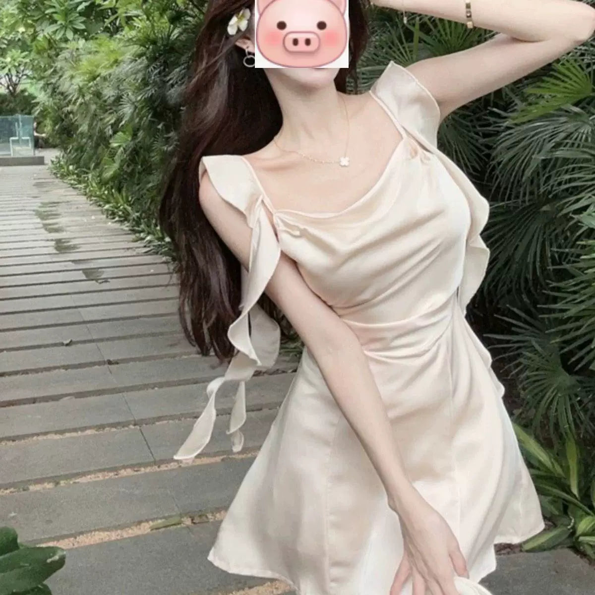 Fashion Apricot Dress S1015