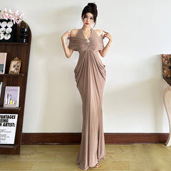 Robe femme dorée tendance S651
