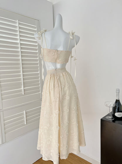 Robe d'été 2 pièces à bretelles spaghetti, jolie robe trapèze, tenue de vacances, de fête, d'anniversaire, pour femme, DP0125