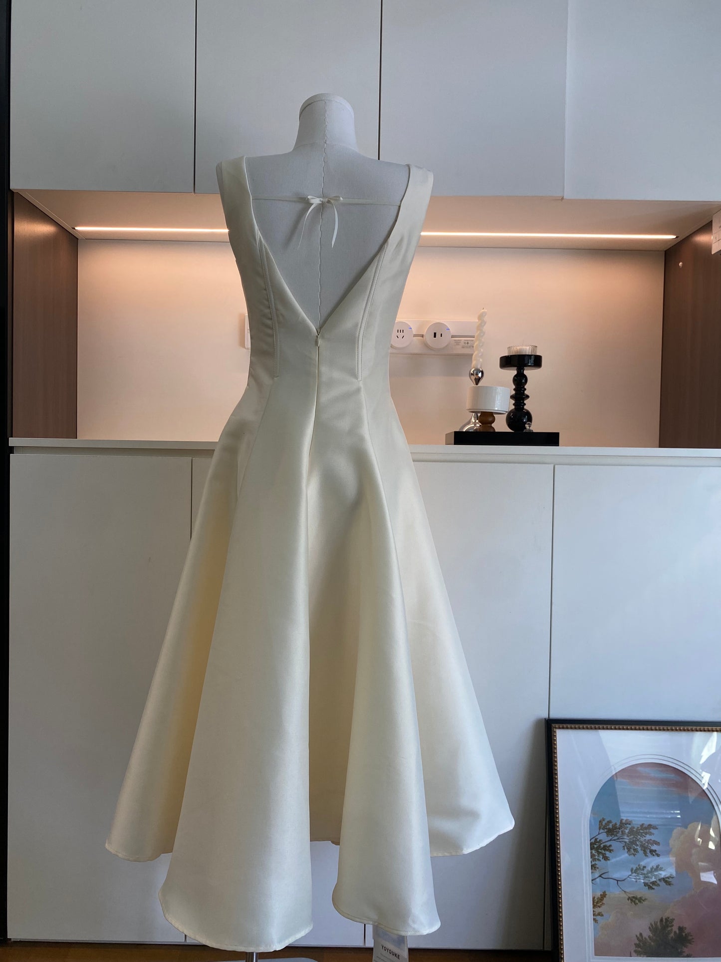 Süßes A-Linien-Sommerkleid mit quadratischem Ausschnitt und Satinrüschen, Urlaubsparty-Outfits für Mädchen, DP0135